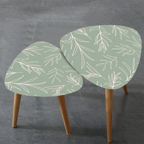 Triangle Nesting Coffee Table Set of 2 Forest Christmas fir trees silhouette Coniferous spruce panorama Park Modern Minimalist Side Table Small End Table Leisure Tea Table Living room Bedroom Office