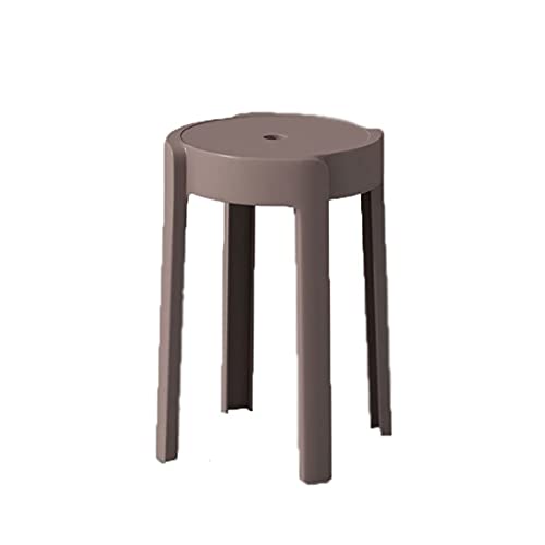 Minimalist Fashion Creative Stackable Dining Table Bench Round Stool Thick Plastic Stool Creative High Stool Chair for Dining/Home Living Roomcasual/White