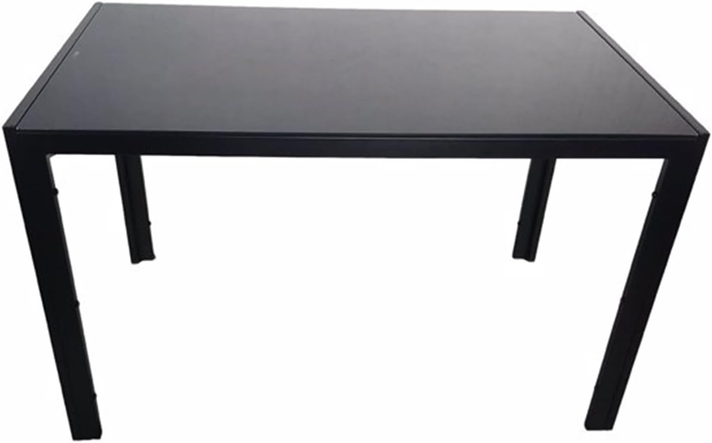 4-seater table leg frame integrated square table leg dining table tempered glass stainless steel black 120 * 70 * 75cm