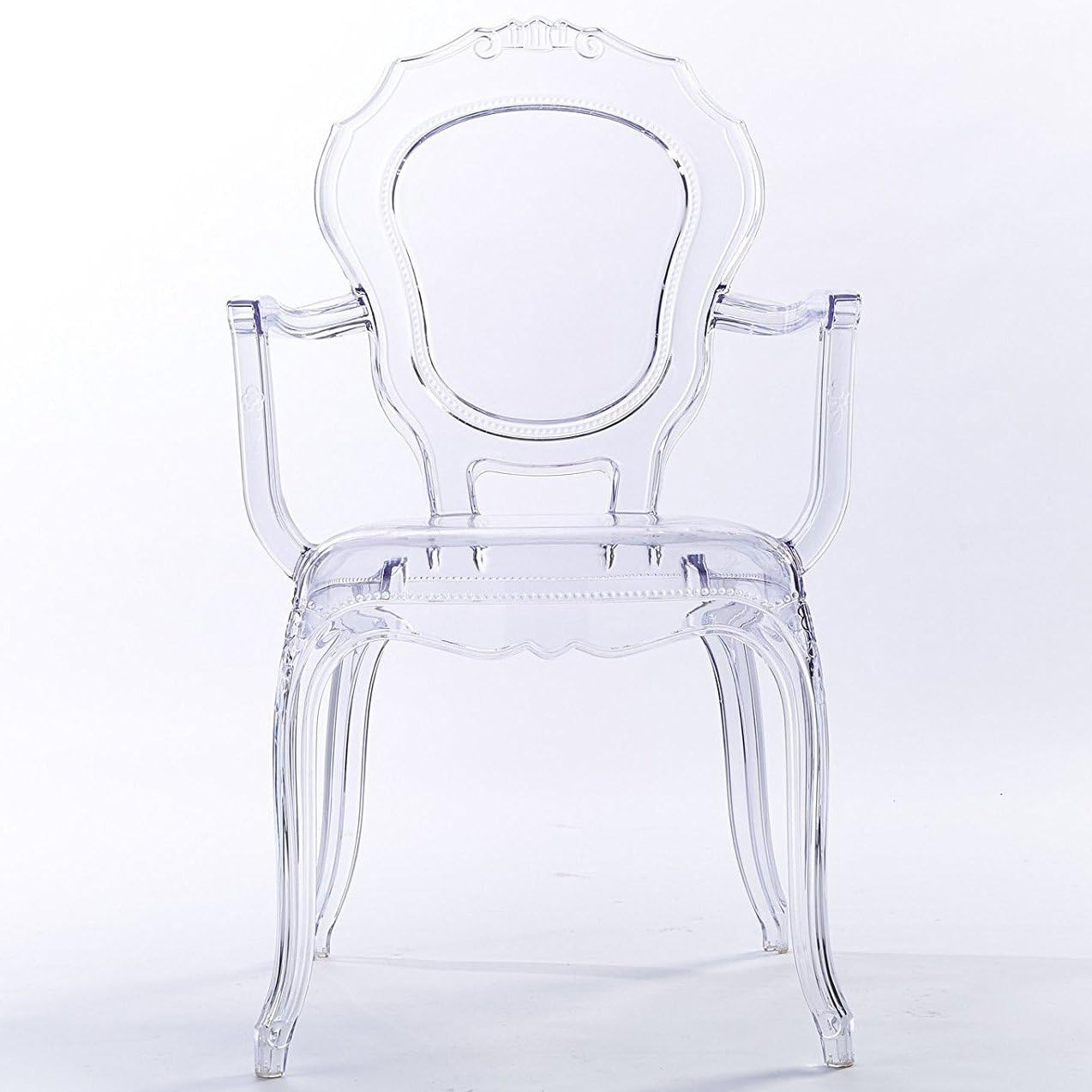 2xhome - Belle Style Ghost Chair Ghost Armchair Dining Room Chair - Armchair Lounge Chair Seat Higher Fine Modern Designer Artistic Classic Mold (Clear Jorge x1)