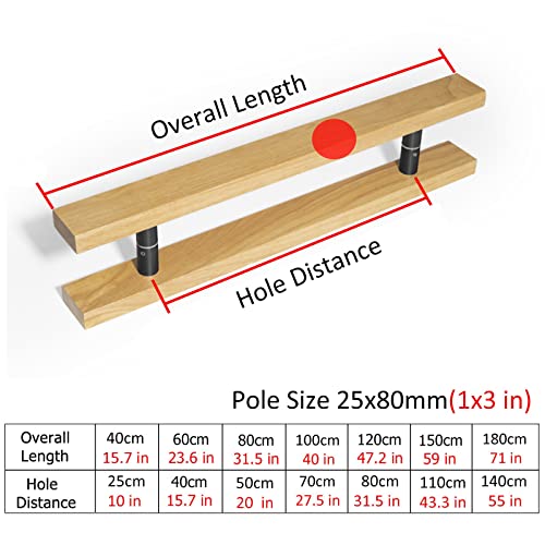 Wood H-Ladder Sliding Door Handle for Glass/Barn/Shower Door,Gate Pulls for Wooden Fences Heavy Duty,Large 24 32 40 48 60 70 Inch (Size : Long 40cm/15.7 inch)