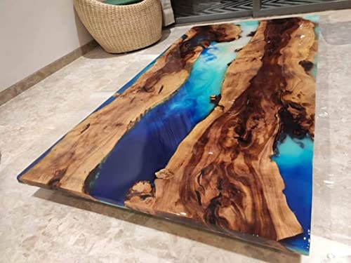 Customized Large EPOXY River Table, Resin Dining Table for 2, 4, 6, 8 River Table, Wood Epoxy Coffee Table Top, Living Room Table, Epoxy Bar Counter (16.5