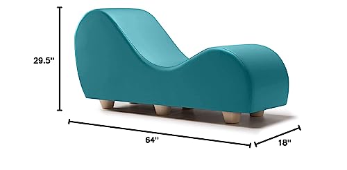 Avana Chaise Lounge Chair for Stretching and Relaxation, Maple Wood Feet, Faux Leather - Claret Red