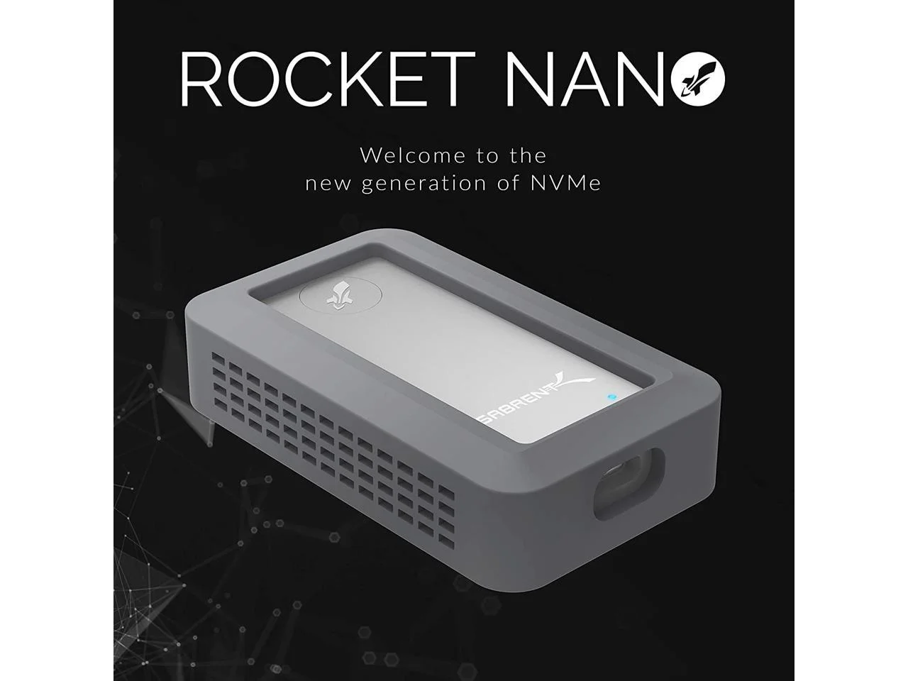 SABRENT Rocket Nano Rugged 1TB USB 3.2 10Gb/s External Aluminum Waterproof [IP67] SSD with Bumper Guard in Grey (SB-1TB-NAWP)