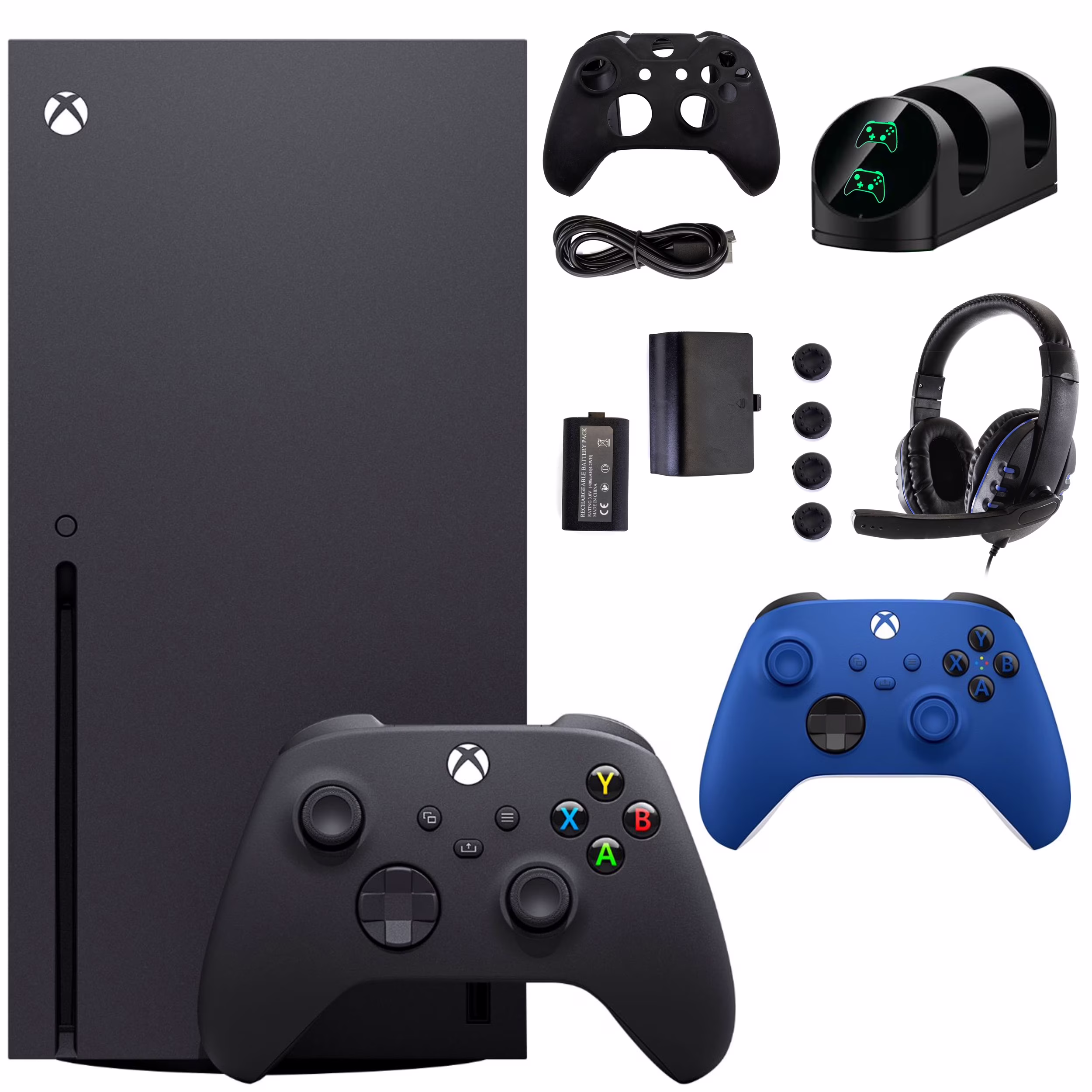 Microsoft Xbox Series X 1TB Console with Blue Controller & Accessories Kit