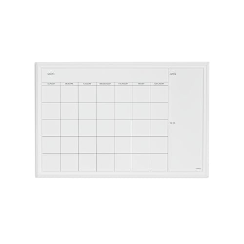 U Brands Magnetic Dry Erase Calendar Board, 30 x 40 Inches, White Wood Frame (2918U00-01)