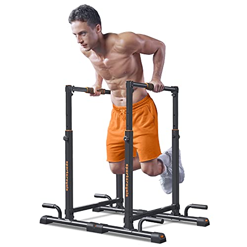 Sportsroyals Dip Bars, Adjustable Dip Stand Station for Home, Calisthenics, Exercise. Portable Parallel Bar with Stable and Sturdy Thickened Steel-(300/400/1200LBS) Loading Capacity