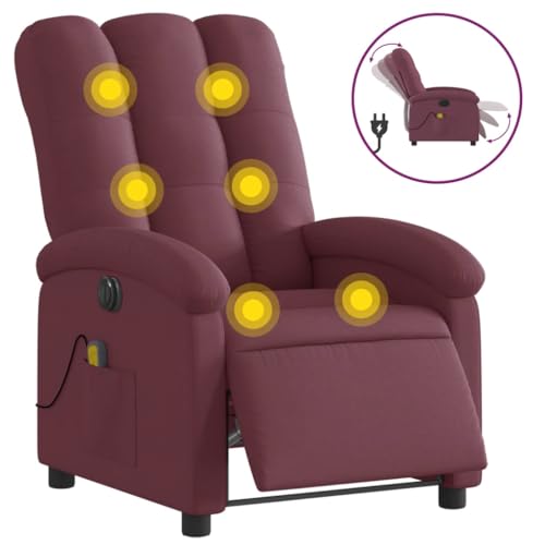 Electric Massage Recliner Chair Purple Fabric,Electric Massage Recliner Chair and Relaxation Living Room Furniture