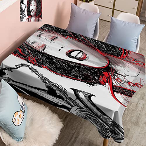 House Decorations, Fabric Tablecloths, Gear on Left Corner Timber Design Mechanical Engine Style, for Kitchen, Dining, Outdoor and Indoor Use, 54