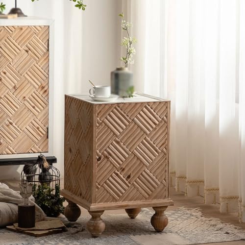 ULTRAWAVE Living Room Tables Square Side Table Home Decoration Wooden Corner Table Living Room Sofa Side Double-Layer Small Coffee Table Bedroom Bedside Table Sofa Table