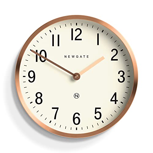 NEWGATE® Master Edwards Wall Clock - Kitchen Clock - Living Room Clock - Office Clock Clock - Round Clock - Retro Clock - Designer Clock - Stylish Home - Décor Mid-Century Modern (Black)
