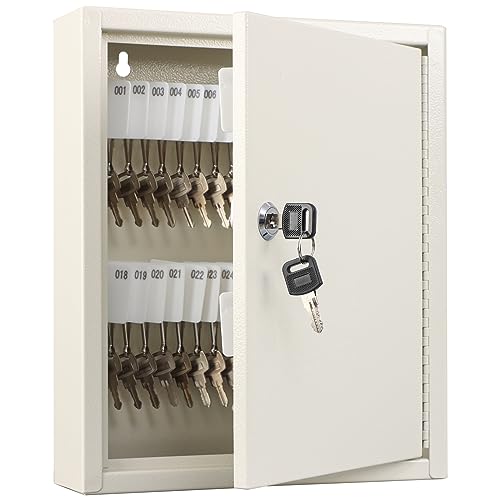 KYODOLED Key Storage Lock Box with Key, Locking Key Cabinet, 100 Key Management Wall Mount with Key Lock, Key Hooks & Tags Key Labels, 3.1