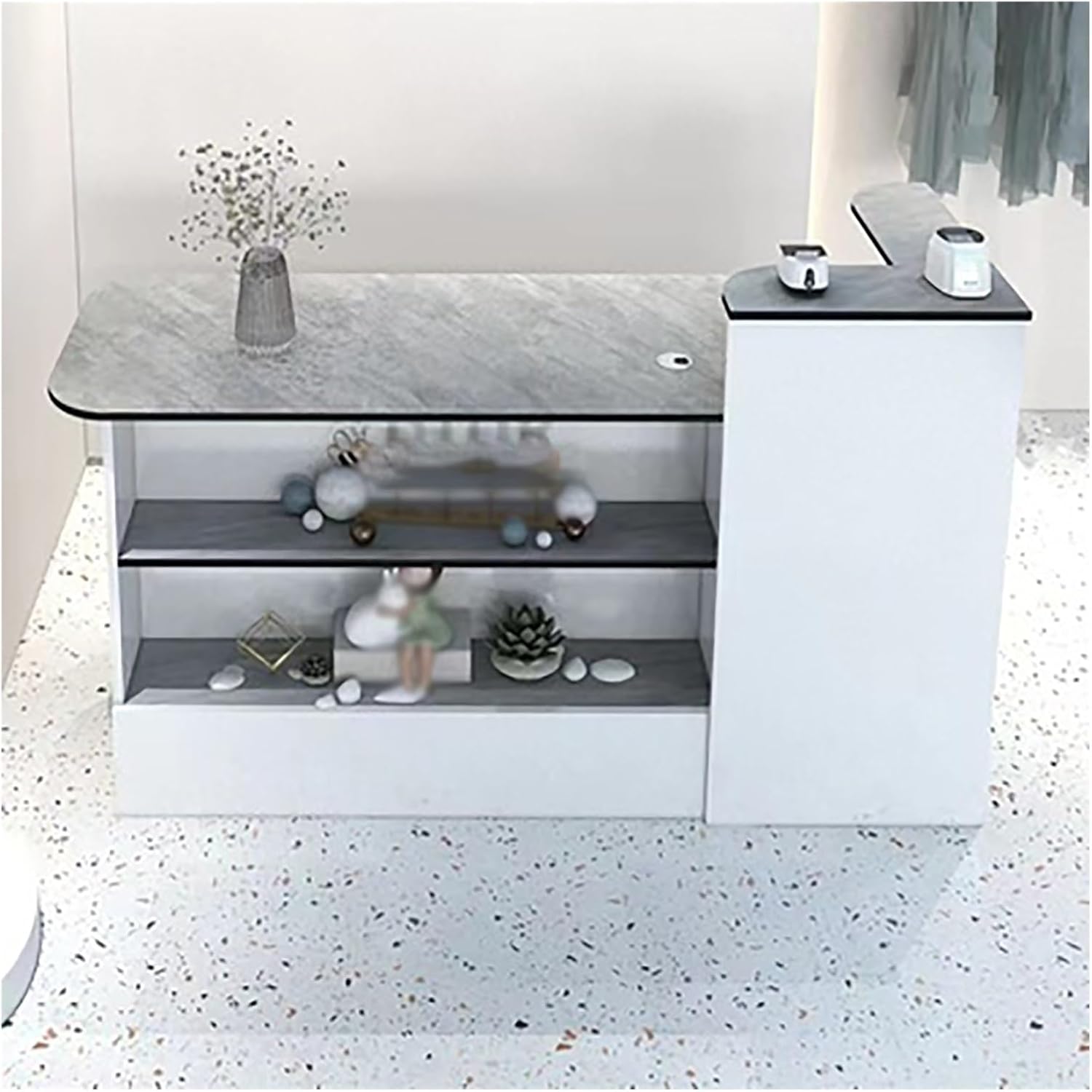 Reception Counter Desk, Checkout Counter, Stations Counter Table, Eception Counter Desk With Lockable Drawers, L-Shap Cashier, Cashier Cabinet, For Clothing Store, Company Front Desk, Coffee Shop