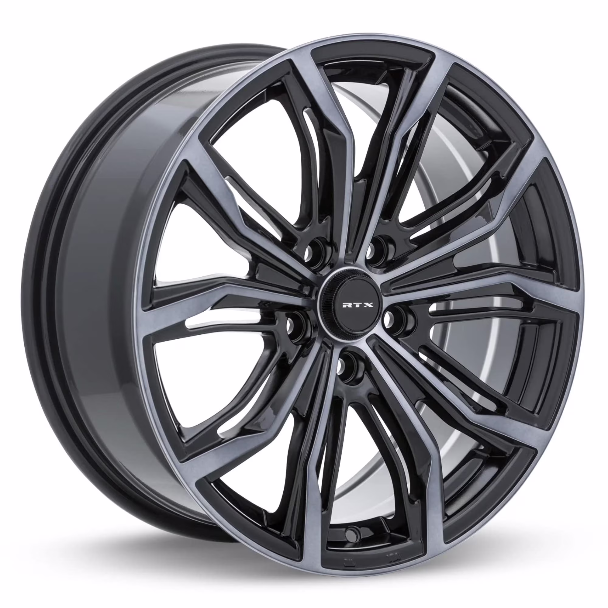 16x7 RTX Black Widow Black Machined Grey Wheel 5x4.5 (40mm)