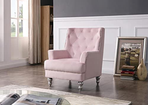 Glory Furniture Pamona Velvet Chair in Burgundy