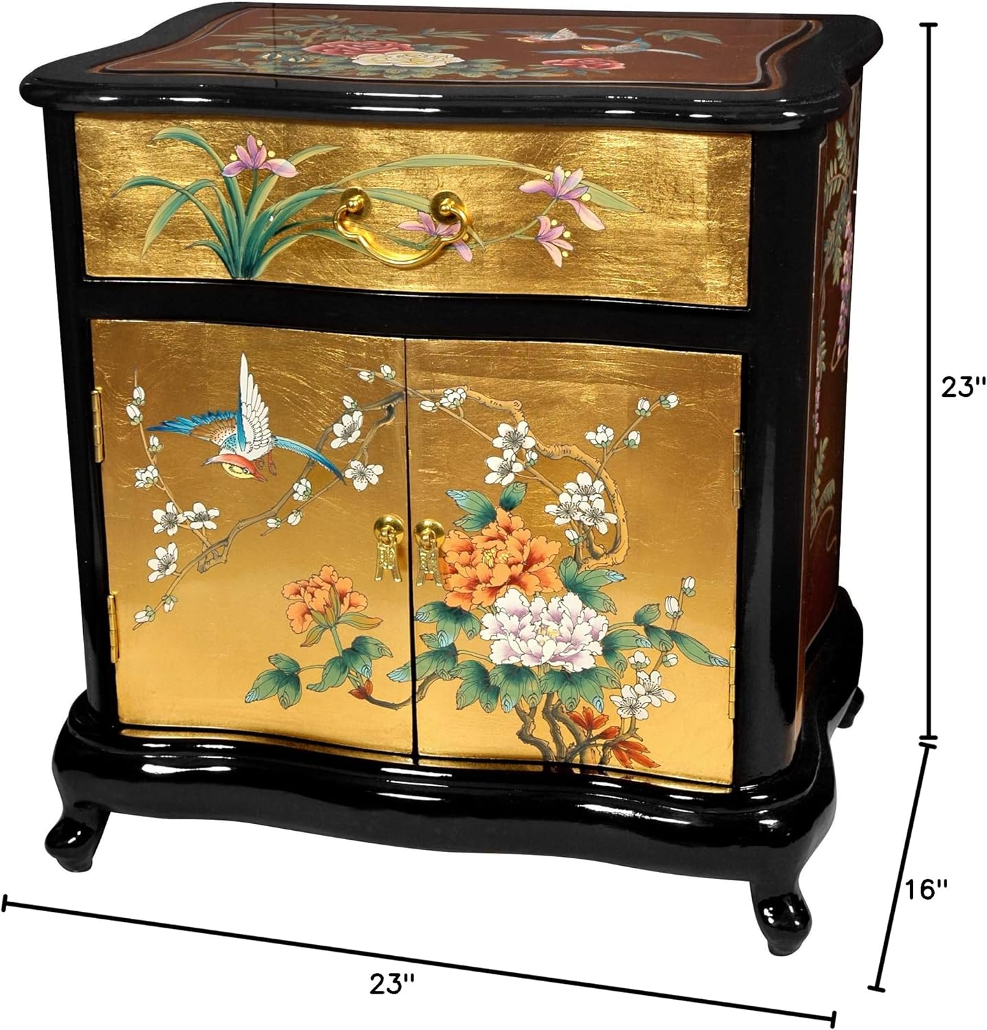 Oriental Furniture Gold Leaf End Table