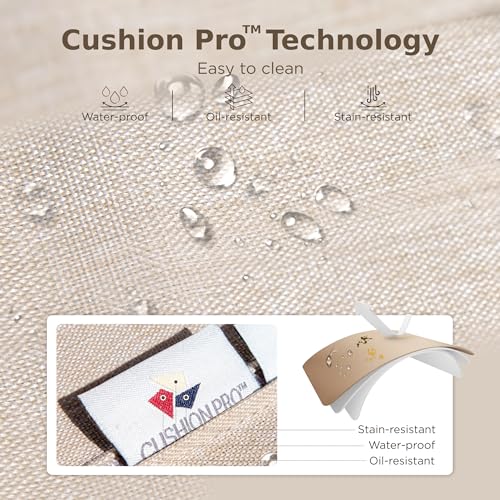 PHI VILLA 12 Seat Patio Furniture Set Outdoor Large 12 Pieces Wicker Conversation Sofa with Cushioned Ottoman for Garden Poolside, Beige