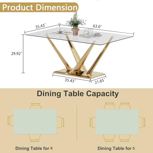 Luxury Glass Dining Table for 4-6, 63