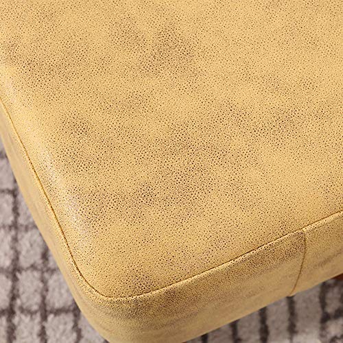 Ottoman Foot Stool with Legs,Footrest Stool Square,Foot Rest Stools Wooden with Padded Seat - Low Short Upholstered Makeup Vanity Stool Chair