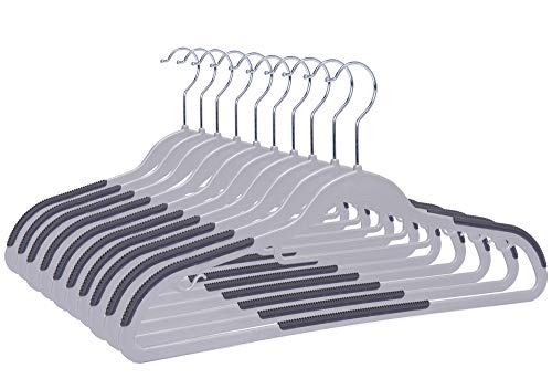 Quality Hangers Clothes Hangers 50 Pack - Non-Velvet Plastic Hangers for Clothes - Heavy Duty Coat Hanger Set - Space-Saving Closet Hangers with White Swivel Hooks - Functional Non-Flocked Hangers
