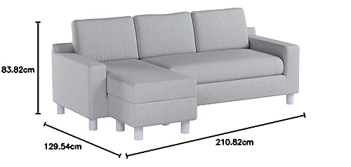 US Pride Furniture Kachy Fabric Convertible Sleeper Sectional Sofa Bed & Facing-Left Chaise, Gray