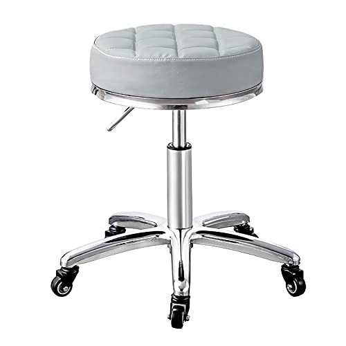 Rotating Stool Swivel Rolling Beauty Stool with Wheels,Leather Height Adjustable,Dressing Table Spa Salon Work Massage Stools Chair