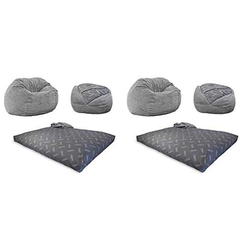 CordaRoy's Chenille Convertible Chair Folds Bed, As Seen on Shark Tank Bean Bag, Queen, Charcoal & Chenille Convertible Chair Folds Bed, As Seen on Shark Tank Bean Bag, Full, Charcoal