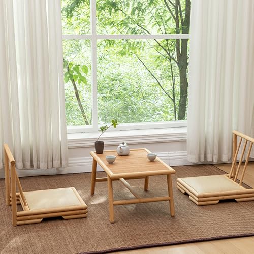 Japanese low table,Japanese floor table,Low table for sitting on The floor,it is suitable for study,tea room, living room, balcony, small bay window and other scenes. (Only includes table).