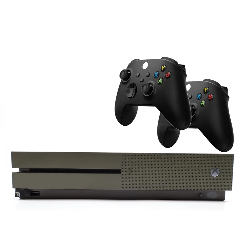 Restored Micrsoft Xbox One S Game Console Military Green Disc Edition 1TB with Two Retrofam Controllers (Refurbished)