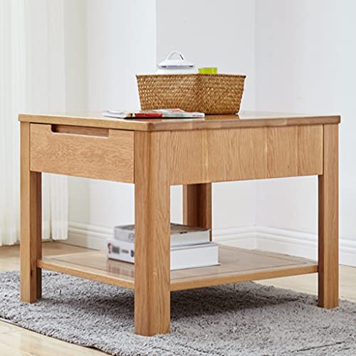 Coffeetable Wooden Small Coffee Table Sofa Side Table Living Room Square Table Household Corner Table Bedroom Bedside Table Coffee Tables for Living Room(B)
