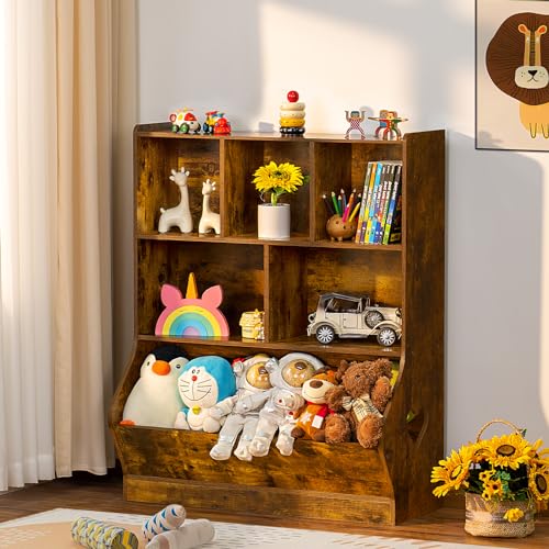 Lerliuo Baby Toddler Bookshelf and Toy Storage Organizer, Kids Toy Cabinet and Bookcase, Wooden 3 Cubby Children Book Shelf for Playroom, Bedroom, Nursery, School 23.62'' H (White)