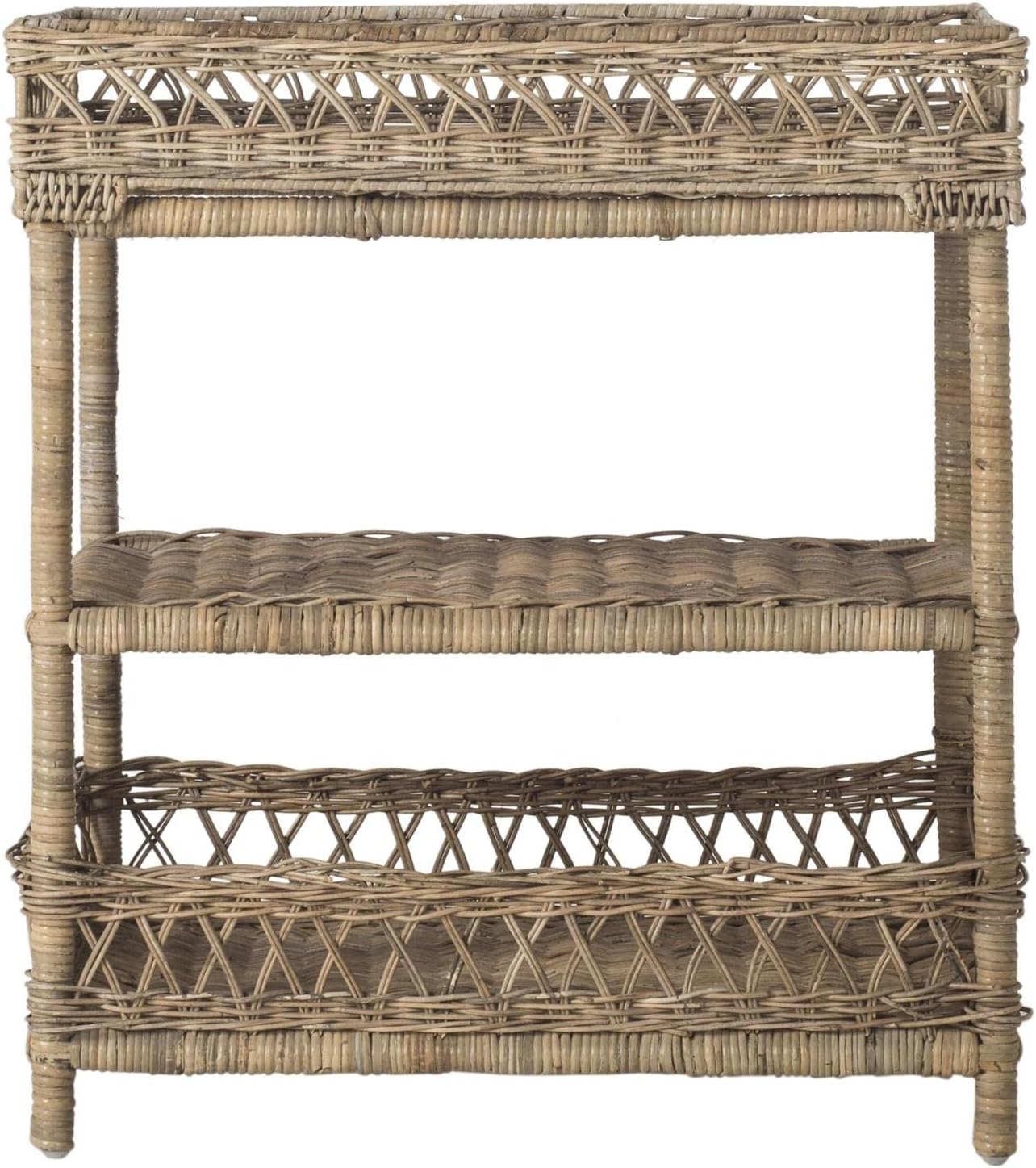 Safavieh Home Collection Ajani Natural Wicker 3 Tier Accent Table