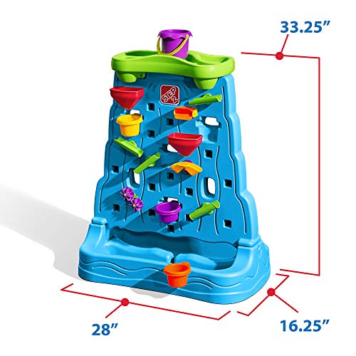 Step2 Waterfall Discovery Wall, Kids Double-Sided Water and Sand Activity Sensory Table, Summer Outdoor Toys, 13 Piece Toy Accessories, For Toddlers 1.5+ Years Old