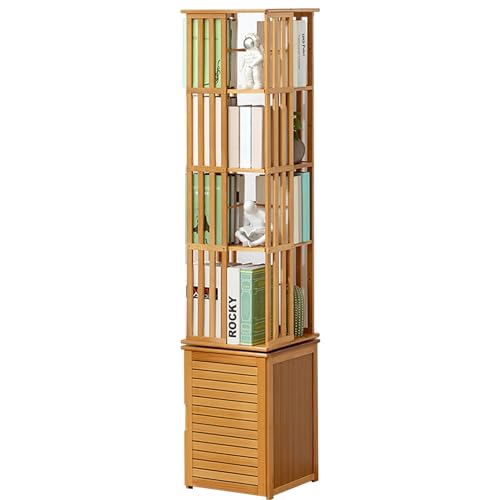 360° Drehbares Bücherregal, Bodenstehendes Bücherregal, Multifunktionaler Bücherregal-Organizer, Lagerregal Für Kinder Und Erwachsene, Büro, Schlafzimmer (Color : Wood, Size : 36x174cm)