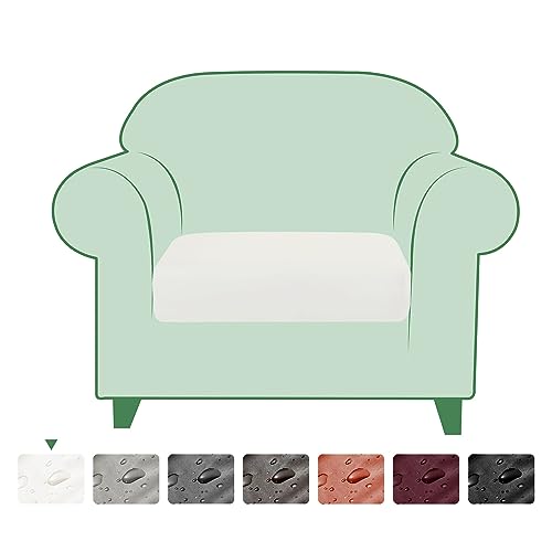 subrtex Spandex Elastic PU Leather Couch Stretch Water-Proof Patio Durable Chair Cushion Slipcovers Furniture Protector Slip Cover for Settee Seat for Replacement in Living Room (X-Large, Chocolate)