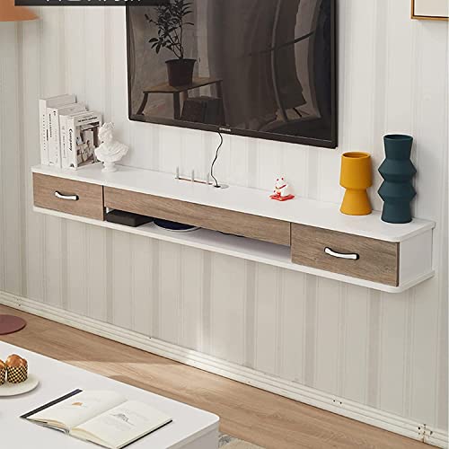 Floating TV Stand Cabinet Wall Mounted Tv Unit Floating Tv Stand,Hanging Wooden Tv Cabinet,Floating Tv Shelf Unit,Set-Top Box Rack Multimedia Storage Shelf