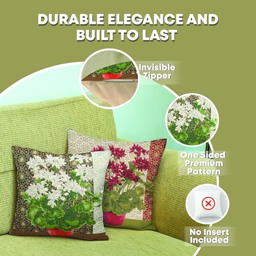 Charlotte Home Furnishings Decorative Pillow Covers for Bed 19x19 in Tapestry Throw Pillow Cover for Living Room Decor Perroquet French Country Floral Pillow Covers Soft Cotton Jacquard Woven