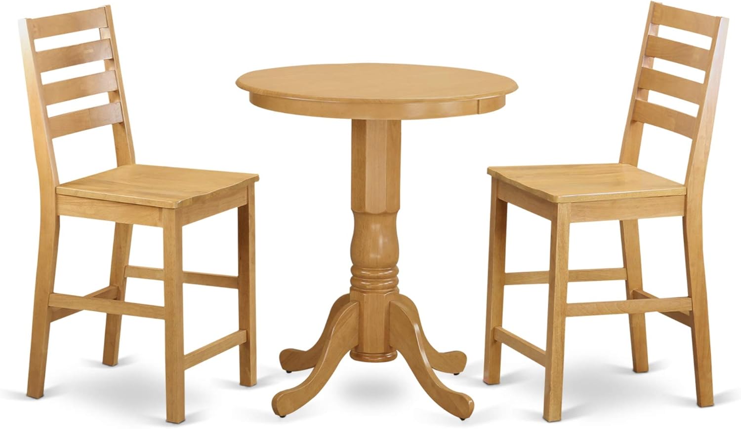 Exquisite Small Kitchen Table Set - Premium Asian Rubber Wood - Sleek Glossy Finish - 4-Legged Table & 2 Chairs - Aesthetic Appeal & Utmost Comfort - Enhance Your Compact Area