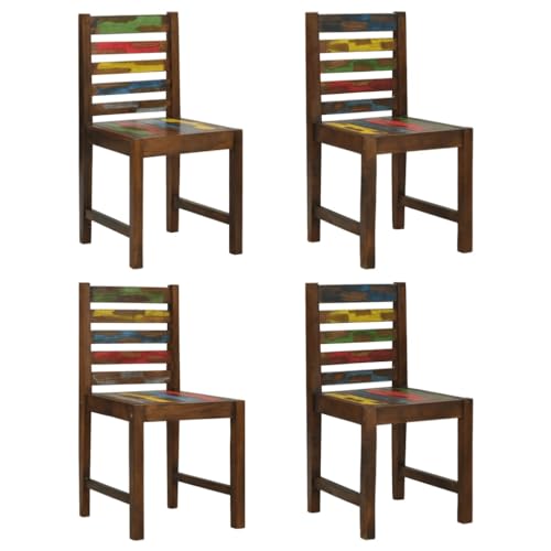 Dining Chairs 4 pcs Solid Reclaimed Wood,Vintage Reclaimed Wood Dining Chairs Set of 4 Antique Style for Timeless Dining Decor Dining Room Furniture