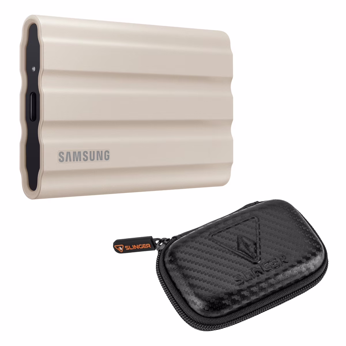 Samsung T7 Shield 2TB USB 3.2 Type-C SSD, Beige, Rugged Durability, Fast Data Transfer