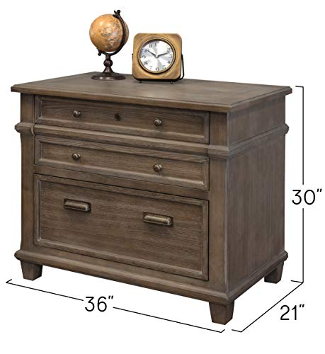 Martin Furniture Lateral File, Weathered Dove & Writing Desk, Weathered Dove