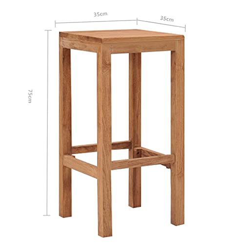 Bar Stools, Bar Chairs Bar Stools for Kitchen Island Conversation Set Breakfast Bar Stools Suitable for Café Garden Bistro Kitchen 4 pcs Solid Wood Teak