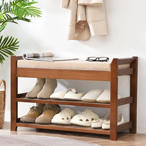 Shoe Rack for Front Door Entrance, Entryway Bench with Coat Rack, Hall Tree with Coat Rack, Shoe Bench Storage Bench with Coat Rack, Shoe Rack Organizer for Entry, Hallway, Bedroom, Living Room