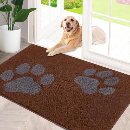 FONEYI Indoor Doormat, Front Back Non Slip Dog Door Mats 36