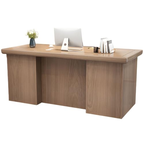 Computer Desk with 4 Drawers Home Office Desk with Wood Base, Locking Cabinet 63