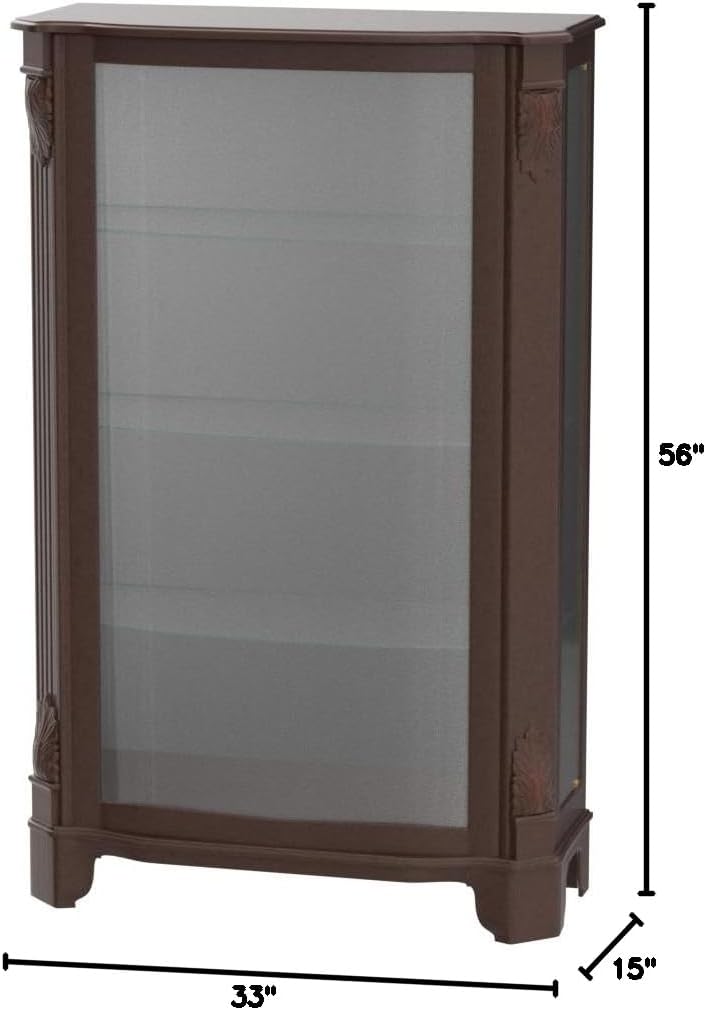 Pulaski Mantel Curio, 33 by 15 by 56-Inch, Brown