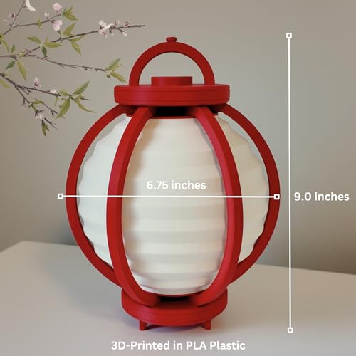 Chinese Lantern - Exquisite Chinese Decor for Home and Room | Unique Desk Lamp and Table Lamp Design | Transforms Any Space | Japanese Decor (Jet Black)