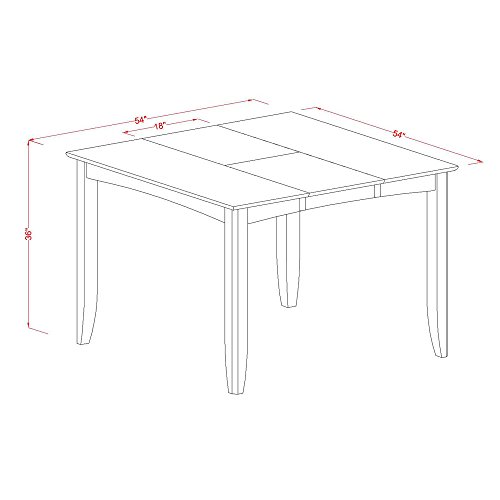 East West Furniture FAT-BLK-TL Fairwind Counter Height Dining Table - a Square Dinette Table Top with Butterfly Leaf, 54x54 Inch, Black