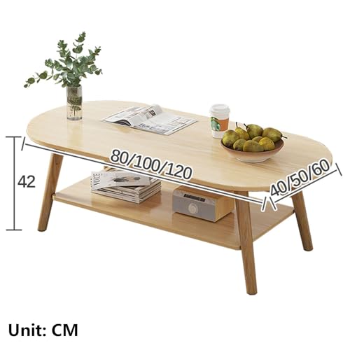 Coffee Table, 2 Tier Coffee Table with Storage for Living Room, Easy to Assemble, Home Furniture with Storage Open Shelf, Coffee Table for Apartment, Dining Table