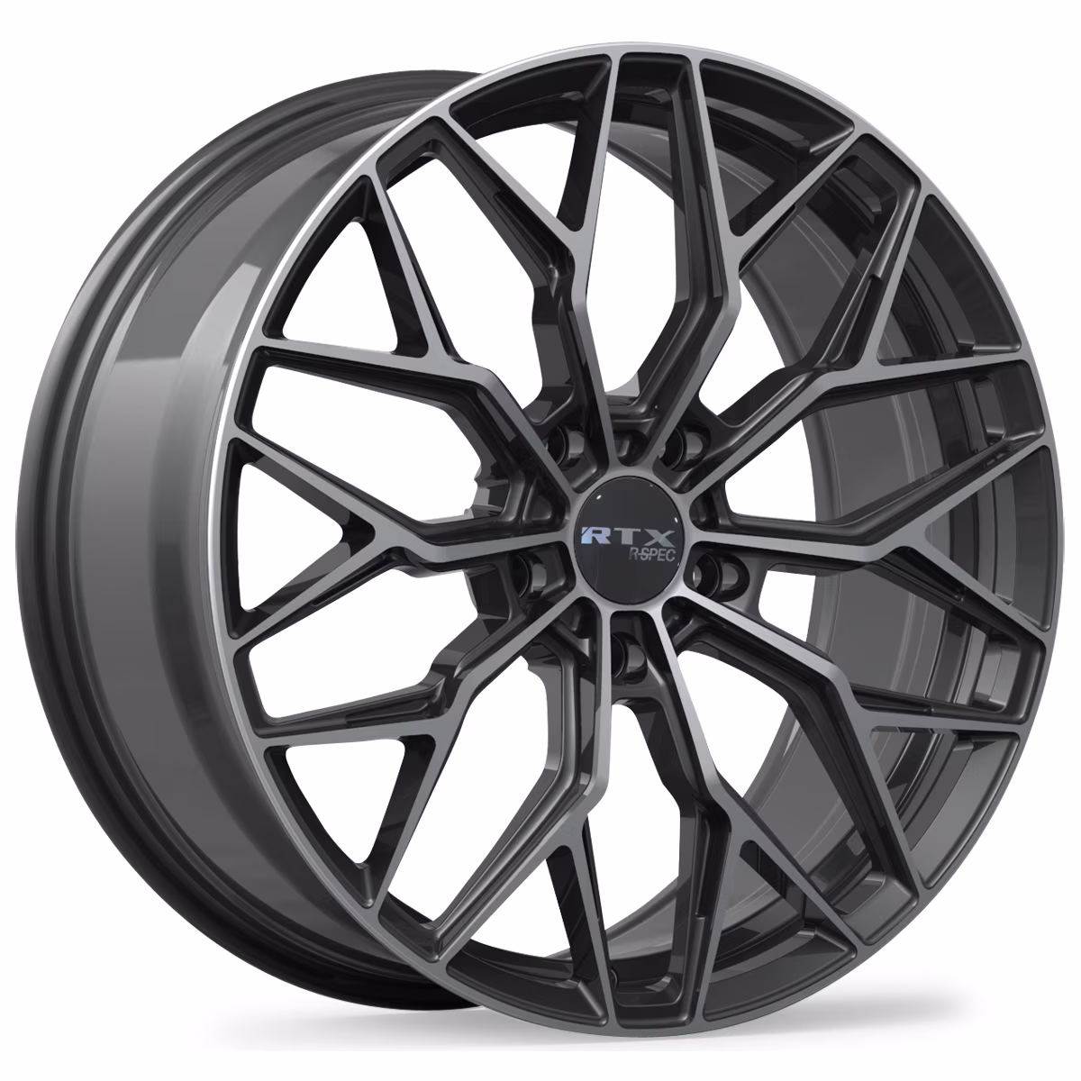 RTX RS02 18x8 5x114.3 ET38 CB67.1 Gloss Black Machined Wheel